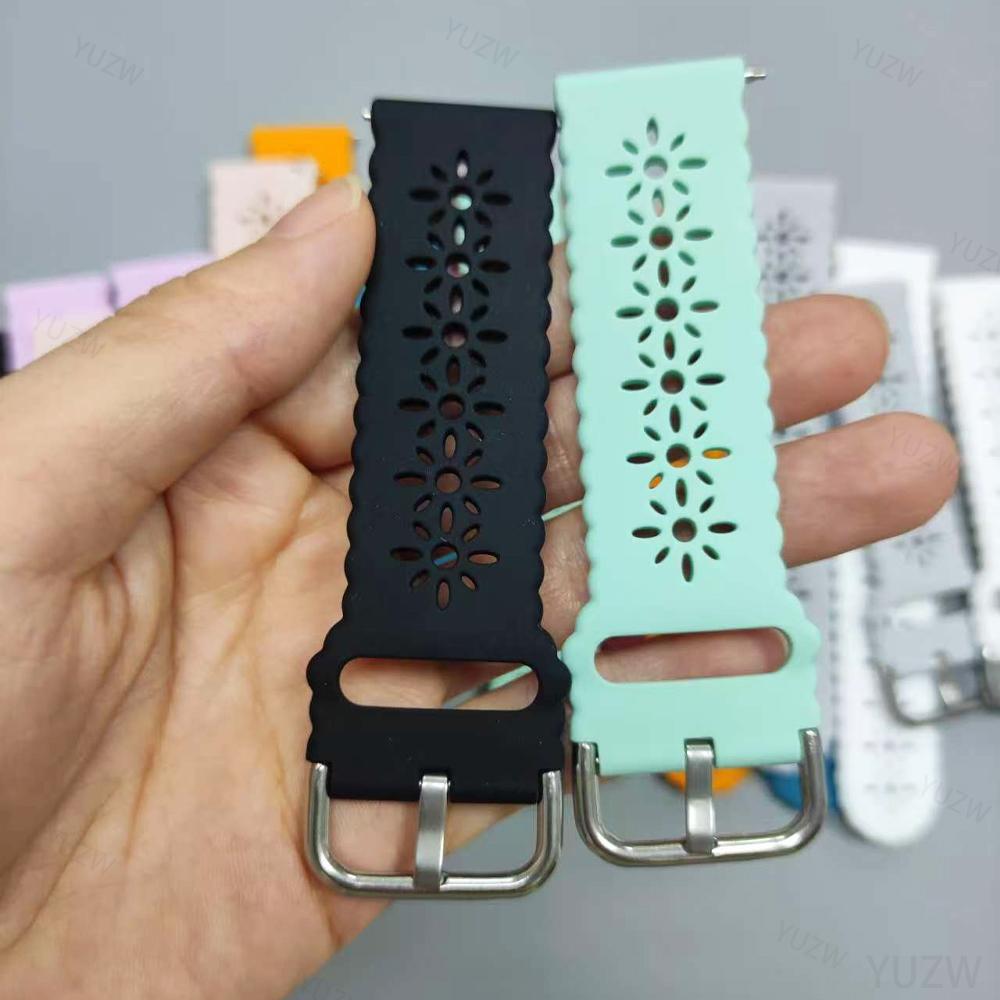 20 мм 22 мм Ремешок Для Samsung Galaxy Watch 7/6/4/5 Pro/Classic/Gear S3/Active 2 Спортивный Силиконовый Дышащий Huawei GT 2 2e 4 5 Ремешок