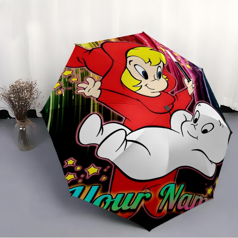 Personalized Name Casper Print Umbrella, UV Shielding. It Has Eight Sturdy Ribs for Outdoor Use And Perfect As a Holiday Gift