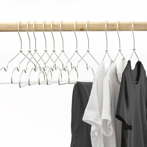 MAO DOU Aluminum Clothes Hangers, Silver, 20-Piece Set, Heavy-Duty, Non-Slip, Rust-Resistant, Bend-Resistant, Slim Design