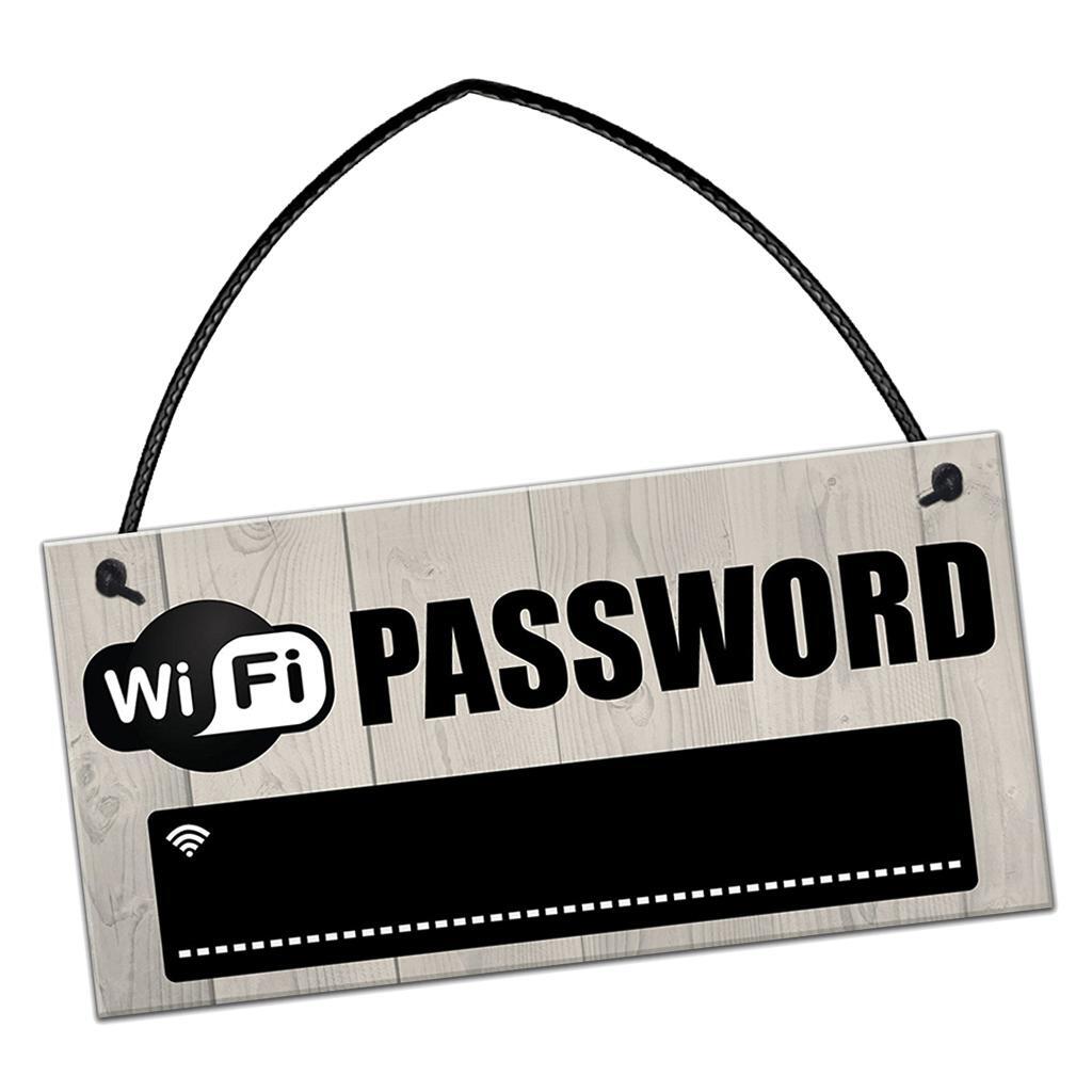 Vintage-inspired Wooden Wifi Password Hanging Sign Plaque Chalkboard for Home Hotel Look 20x10cm
