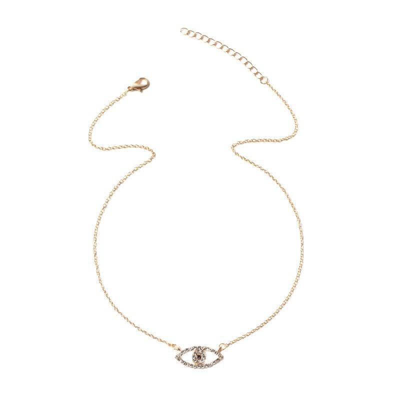 Diamond-encrusted Devil's Eye Necklace Niche Light Luxury Jewelry Women's Clavicle Chain Simple Eye Pendant