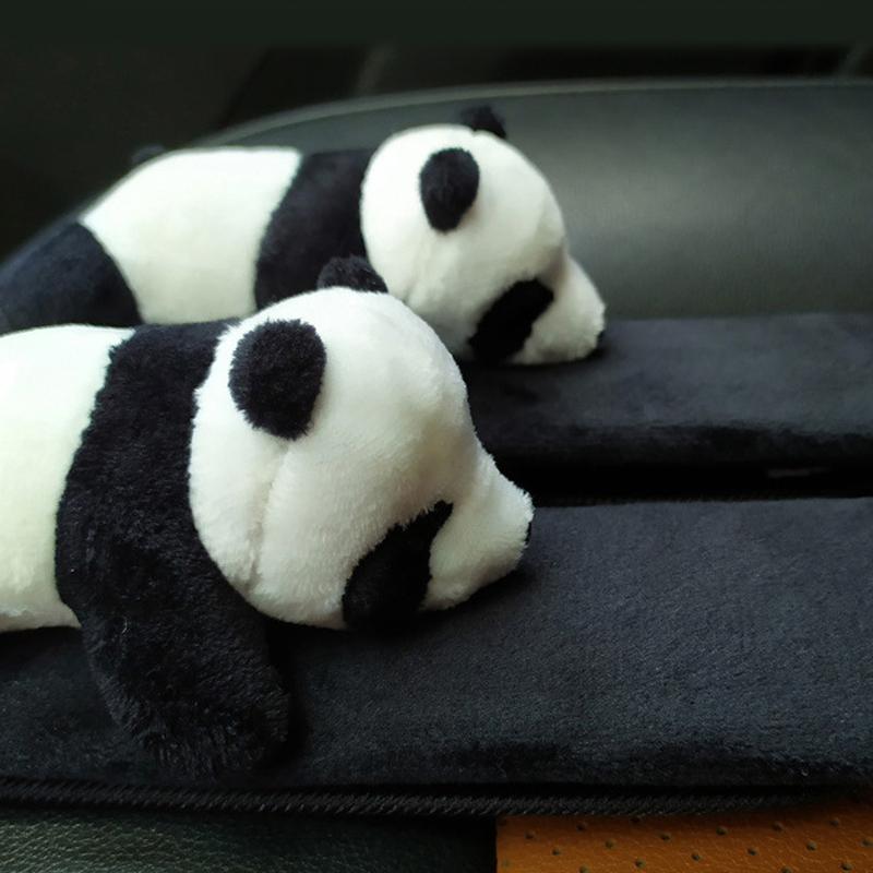 1 шт., чехол с милым мультяшным пандой для автомобиля, чехол для переключения передач, мягкий плюшевый чехол для автоматического переключения передач, ручной тормоз, игрушечный медведь, автомобильные аксессуары, украшение интерьера