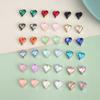 Crystal Peach Heart Pendant Diy Alloy Accessories Heart Pendant Earrings Necklace Bracelet Diy Matching
