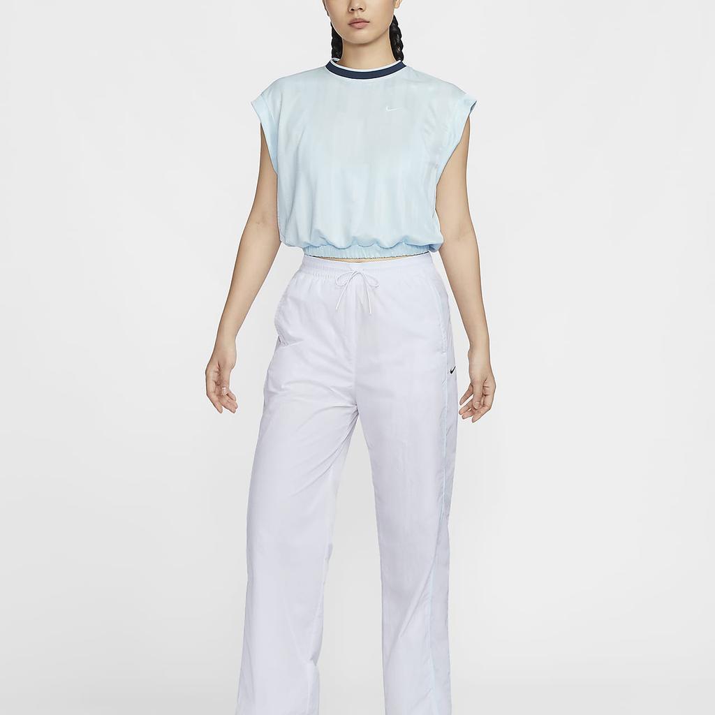 Nike Sportswear Collection Pullover Breathable Dopamine Oversized Crew Neck Sleeveless T-Shirt Women Tops Glacier-Blue FV7550-474