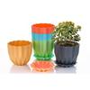 Пластиковые цветочные горшки с поддоном с кристальным эффектом для дома и декора, кашпо, терраса, набор садовых контейнеров для растений (Упаковка из 5 штук, Пластик)