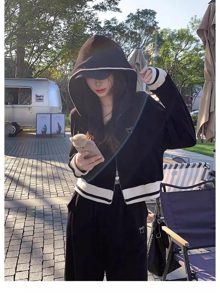 Women's Casual Korean-Style Two-Piece Sportswear Set for Spring and Autumn