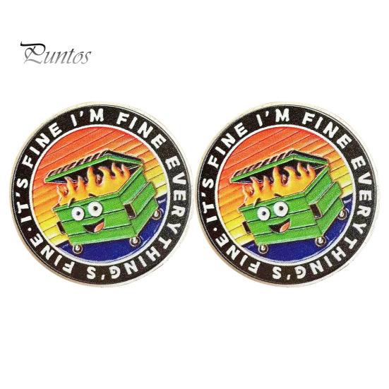 1/2/5 шт. монета в виде пламени мусорного контейнера, резная памятная медаль, медальон из металла, круглая коллекционная монета, украшение для домашнего офиса и стола