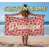 Custom Name Beach Towels Cherry Lightweight Microfiber Towel Anti-Sand Quick-Drying Bath Towels Personalized For Party Birthday