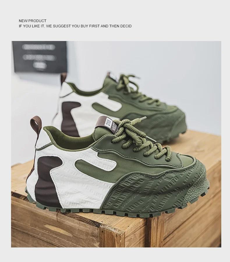 Модные европейские мужские кроссовки на высоком каблуке: Осенне-зимняя мода с толстой подошвой