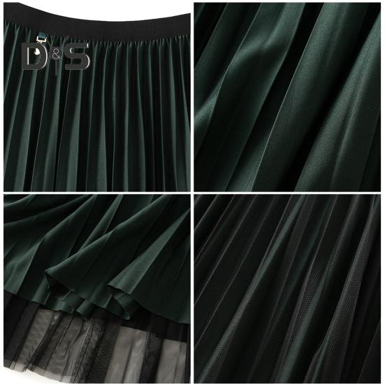 Женская юбка миди, эластичная юбка А-силуэта с высокой талией, однотонная, двухсторонняя, двусторонняя, осенне-зимняя юбка