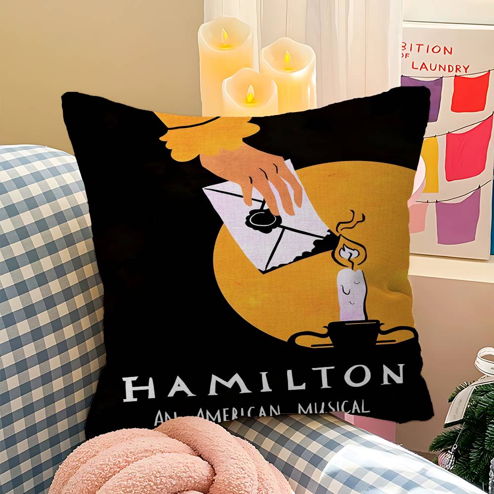 merican Musical Hamilton Pillow Case Cushion Cover Car Throw Pillow Case For Sofa Car Christmas Gift 40x40cm 45x45cm