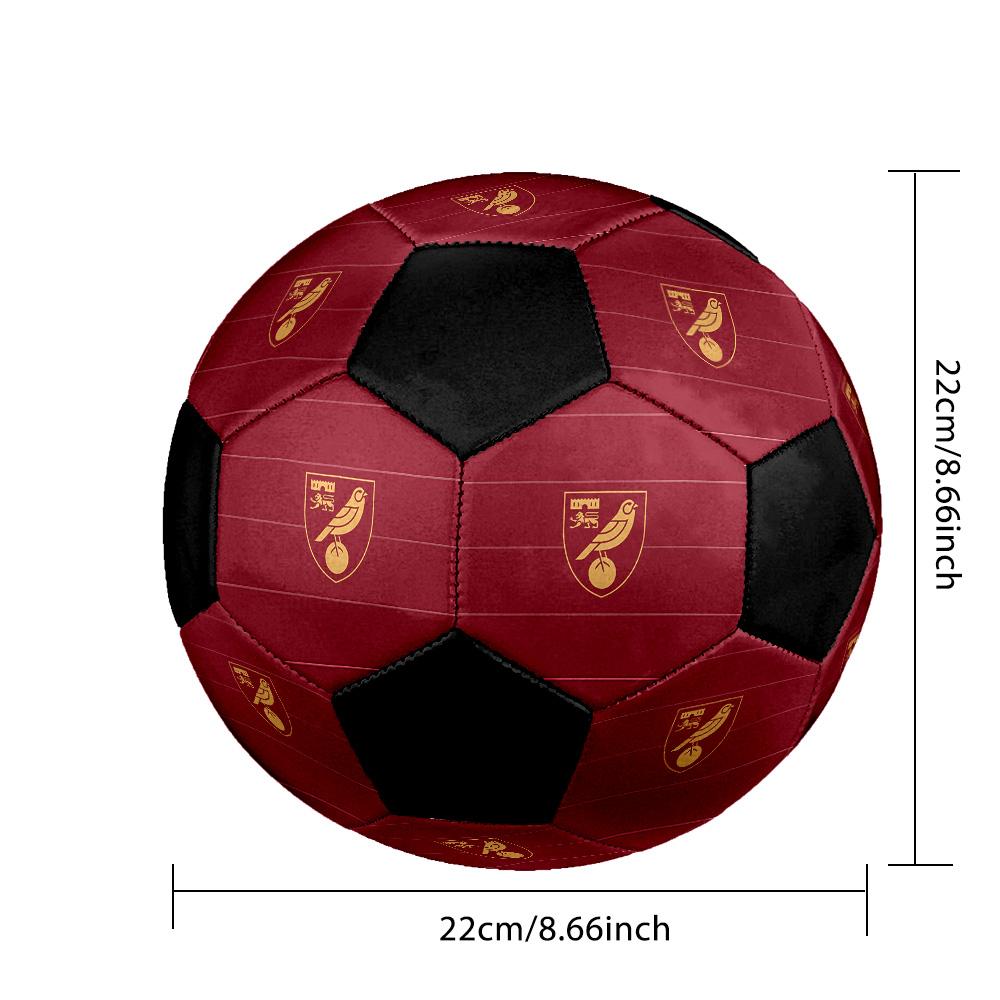 Norwich City F.C Soccer Ball Colorful All Ages Machine Stitched PVC Competition Ready Durable High-Bounce.SIZE5