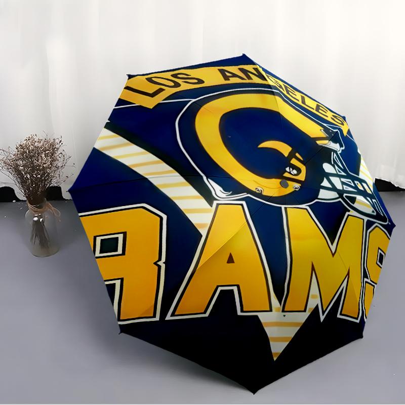 Printed Los Angeles Rams logo Folding Umbrella,Outdoor,Leisure,And Travel Umbrella,Durable Umbrella Fabric,Birthday And Holiday Gift