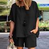 Women's Spring and Summer New Suit Fashion Temperament Loose Short-sleeved Shorts Two-piece Set