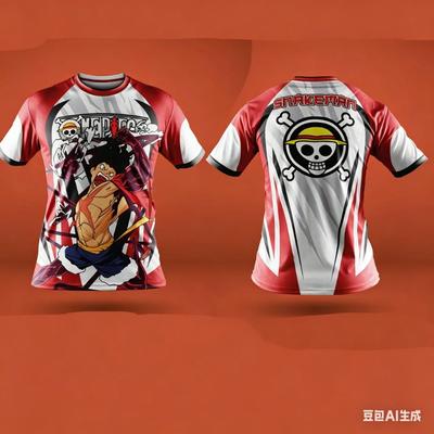 Новая футболка с принтом Luffy из One Piece, дышащая, для спорта на открытом воздухе