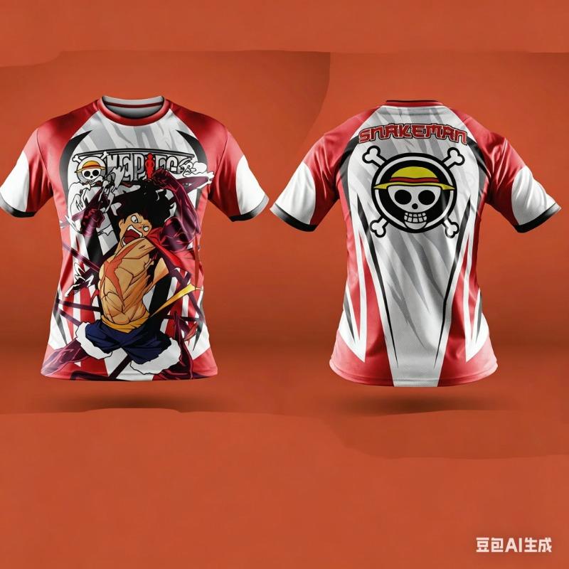 Новая футболка с принтом Luffy из One Piece, дышащая, для спорта на открытом воздухе