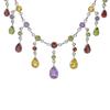 Multi Gemstone 925 Sterling Silver Necklace - Garnet, Amethyst, Citrine