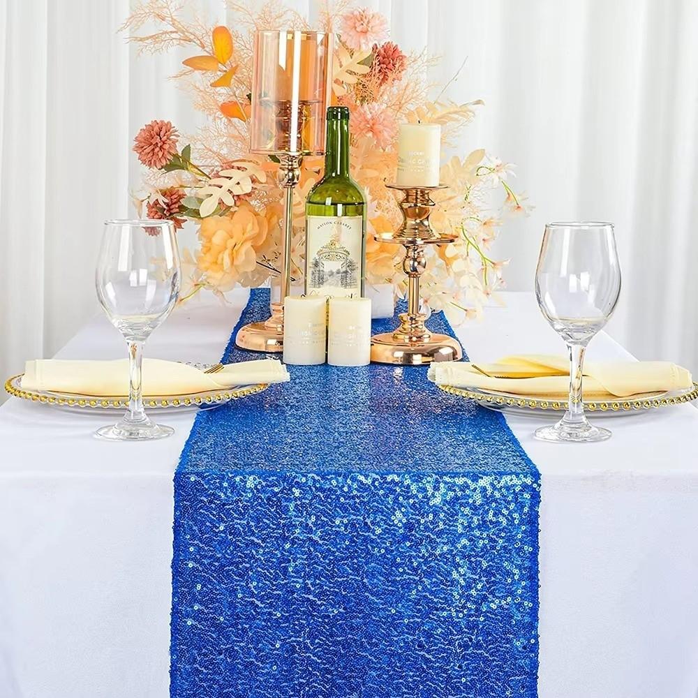 Glitter Long Tablecloth Metallic Dining Table Decoration Table Runner  Event Party Decoration