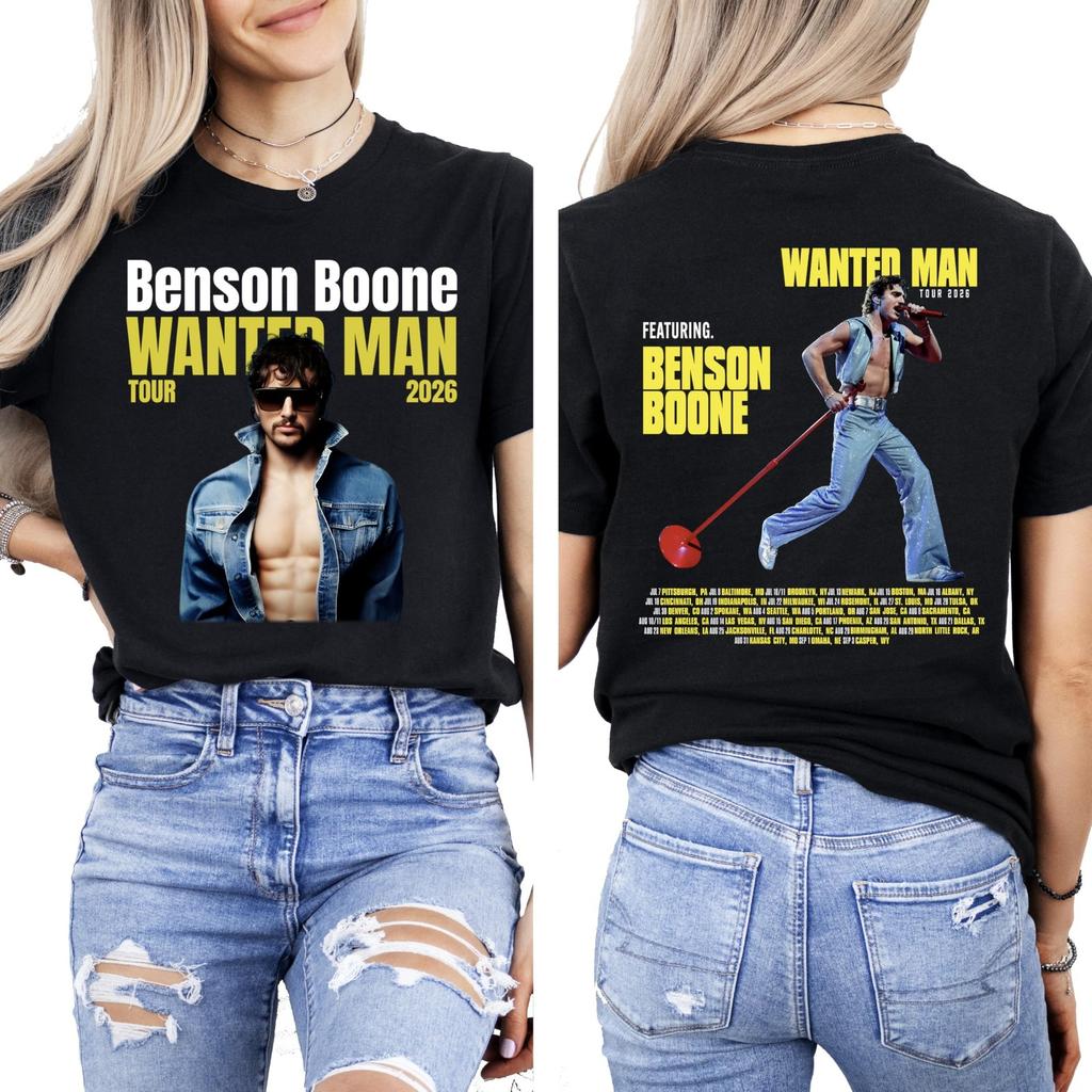 Wanted Man 2026 Tour Shirt, Retro Concert Graphic Tee, Double Sided Music Fan