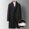 Autumn and Winter New Mid-length Double-breasted Cashmere Coat for Men, Goose Down Removable Liner, Double-sided Woolen Cashmere Coat for Men