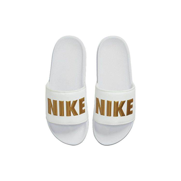 Nike Offcourt Slide White Metallic Gold Women Sneakers BQ4632-106
