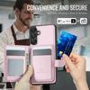 For Samsung Galaxy A25 5G (Global) (161mm) Case JEEHOOD J09 RFID Blocking Card Holder Leather Back Phone Cover Magnetic Case