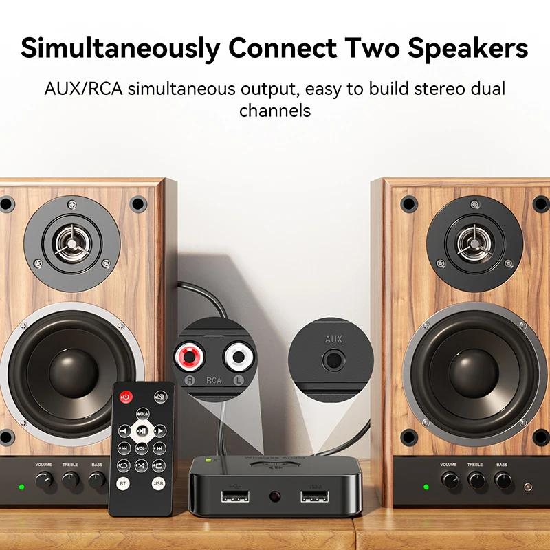 Bluetooth 6.0 ресивер с RCA Hi-Res беспроводным аудиоадаптером 3,5 мм AUX USB ресивер для колонок колонка стерео автомобильный усилитель