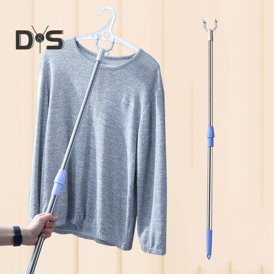 Штанга для одежды из нержавеющей стали, U-образная вилка, выдвижной телескопический крючок для подвешивания одежды, высокая грузоподъемность, складная вешалка для одежды