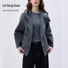 Женское шерстяное пальто с капюшоном Leigongguan