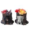 Creative Elephant and Bear Tree Stump Resin Flower Pot for Balcony