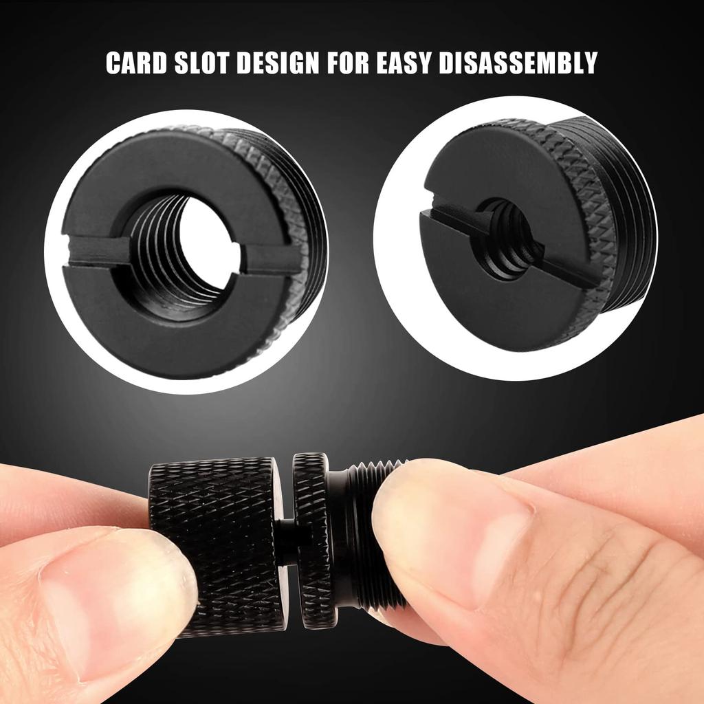 AIEX Microphone Thread Adapter, Microphone Stand Adapter for Camera Screw Monitor Microphone Stands, 8 Pieces: 58 Female To 38 Male, 38 Female To 58