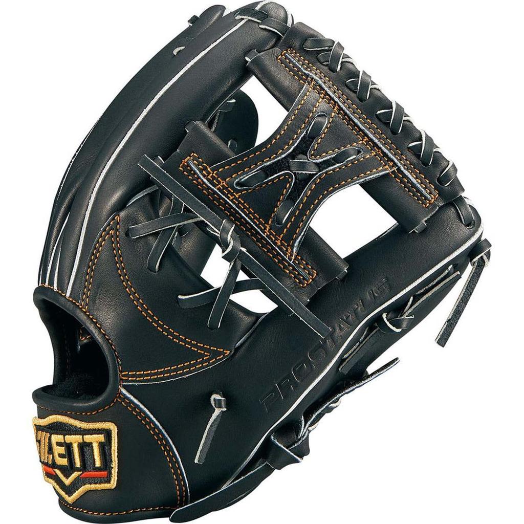 ZETT Pro Status Soft Baseball Glove for Second and Black Size 1 Shortstop, Right-Handed Throw, (1900), (BRGB30254)