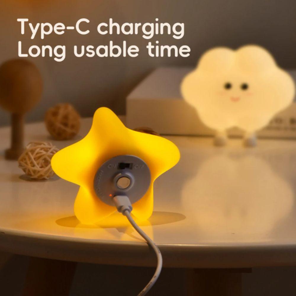 Silicone Wall Lamp Star Cloud Moon Beside Lamp New Nursery Wall Night Light Bedroom