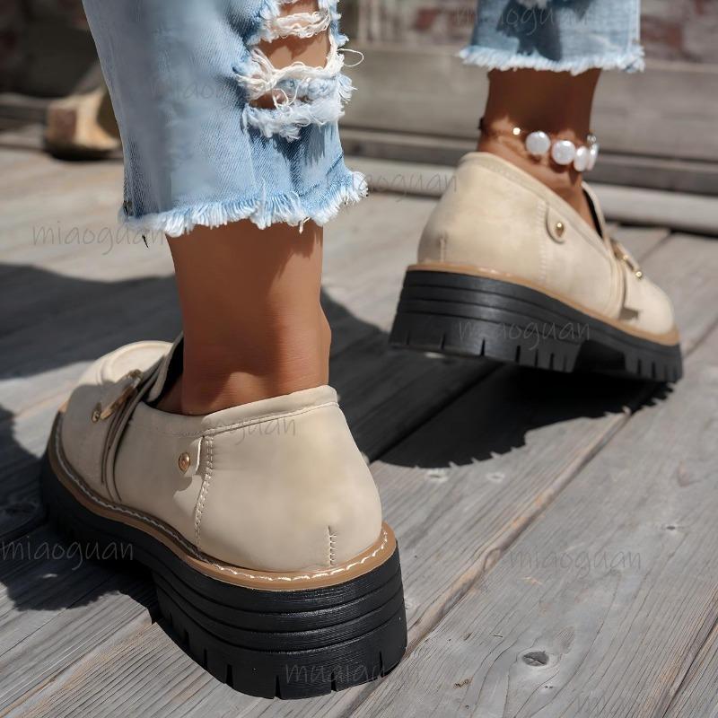 Большие размеры 36-43 Женские винтажные мягкие кожаные лоферы на платформе без шнуровки массивные плоские туфли осенние повседневные мюли удобные