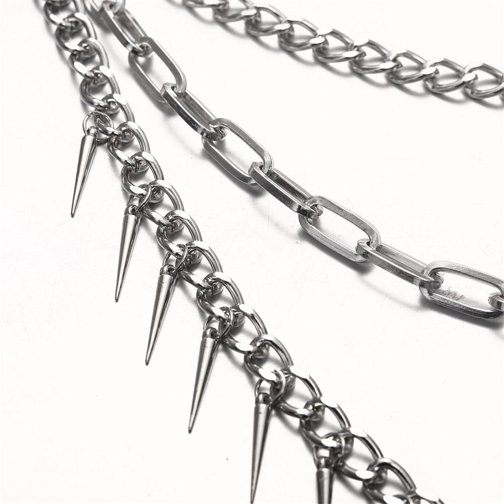 Layered Pants Chain For Men Women Spikes Pocket Trousers Chain Punk Rock Goth Accessories