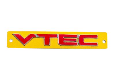 Надпись VTEC красная с хромом (110мм на 15мм)