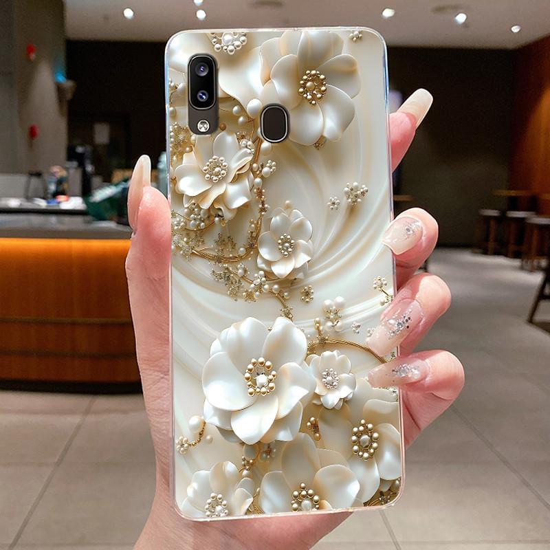 Phone Case For Samsung Galaxy A20E Flower Butterfly Protective Thin Cases For Samsung A20e Transparent Soft Silicone TPU Cover