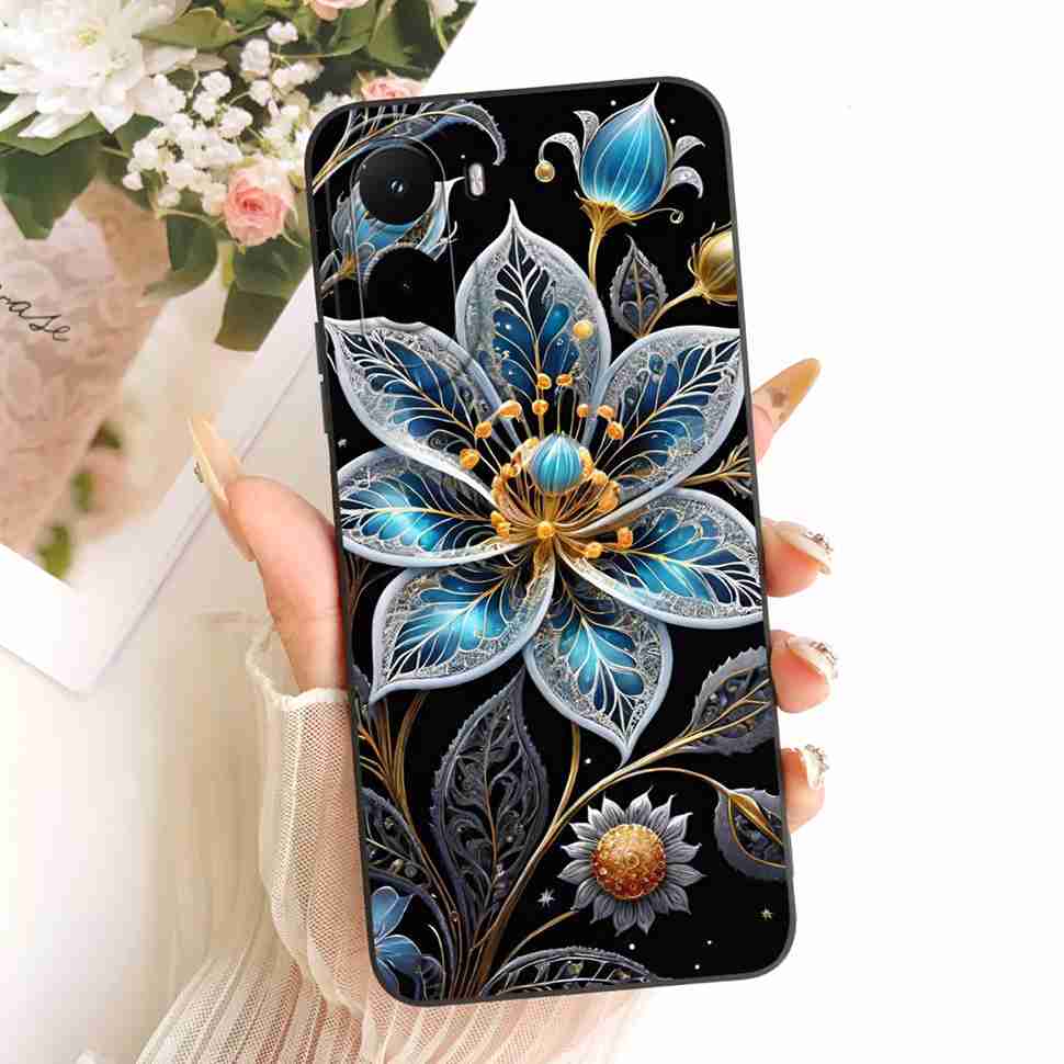 Silicone Case For Xiaomi Poco M7 4G Case Cute Cat Flowers Soft Slim Phone Cases For Xiaomi Poco M7 PocoM7 4G Cover Bumper
