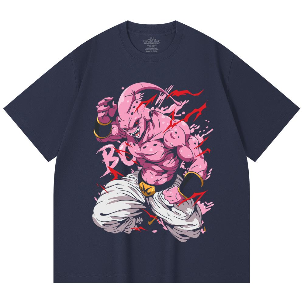 230 г/м² 100% хлопок Dragon Ball V13 Маджин Буу Принт Унисекс Тяжелая хлопковая футболка