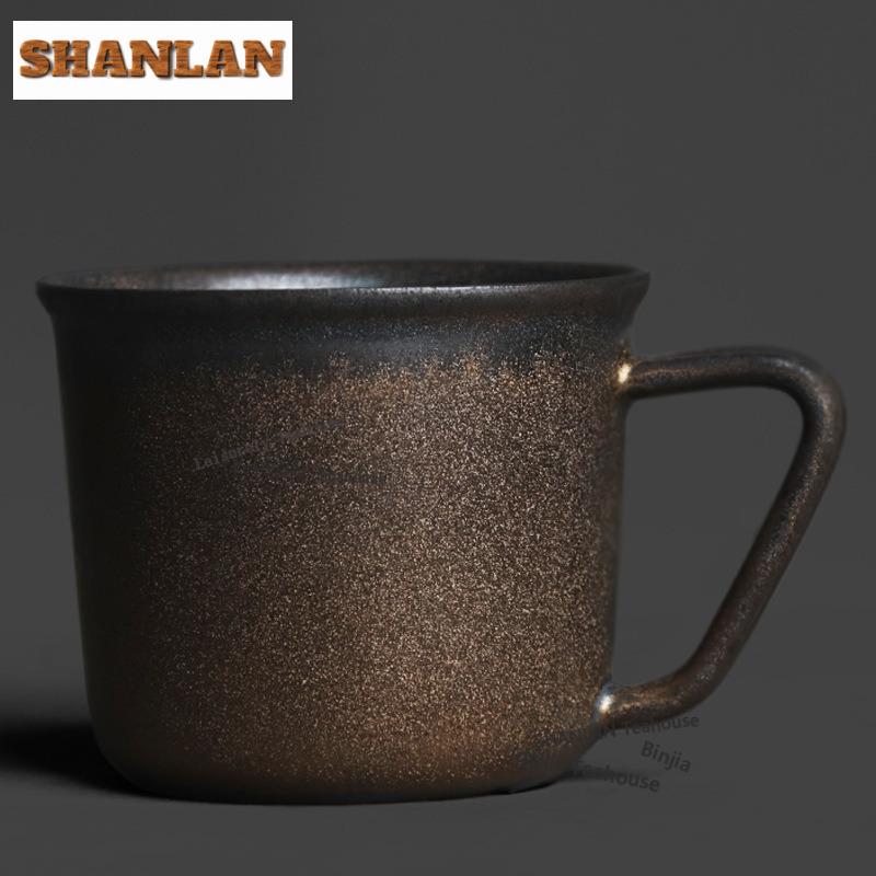 280ml Kiln Fambe Black Gilt Coffee Mug Beer Cup Afternoon Tea Mug Wine Beer Bottle Office Water Cup Drinkware Decoration Gifts