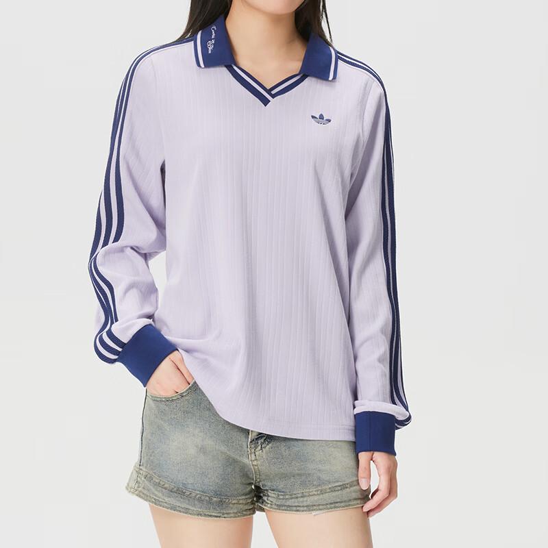 adidas Женская футболка-поло с длинным рукавом Originals Фиолетовая KY5733