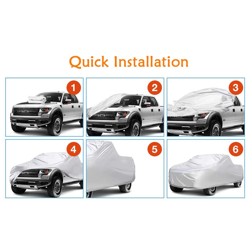Truck Cover, All Season Car Cover for Pickup Truck, Against Dust, Debris, Windproof UV Protection