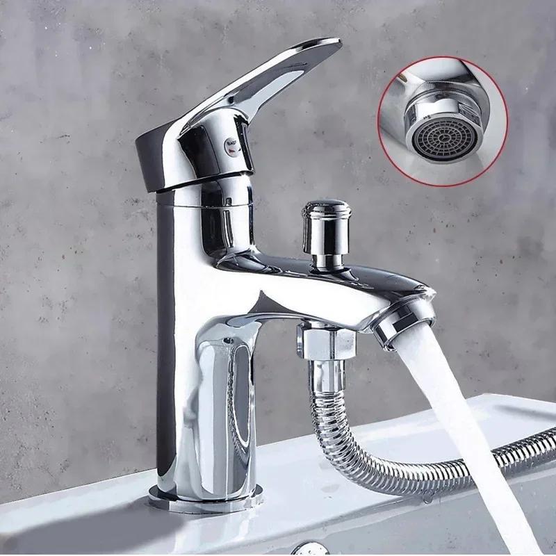 Shower Faucet Bathroom Single Hole Basin Faucet with Shower Accessories Sink Wash Basin Faucet Accessories