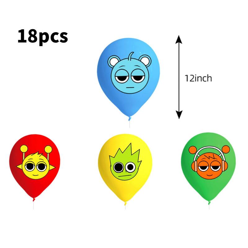 Шарики Sprunki для украшения дня рождения с мультяшными фигурками для детских мероприятий