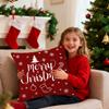Christmas Decoration Sofa Throw Pillow Cover Deer Snowflake Christmas Tree Linen Interior Decoration Pillow Suitable For Living Room Bedroom