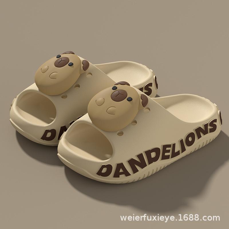 Capybara children's summer cartoon slippers for boys and girls, non-slip soft-soled breathable sandals for toddlers and older children
