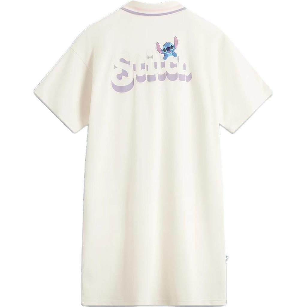 Li Ning X Disney Collaboration Stitch Series Cartoon Letter Comfortable Breathable Versatile Casual Sports Short Sleeve Dress Women Dress ASKU068-5