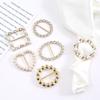 Women Geometric Brooch Clothes Corner Knot Button Ring Shirt Hem T-Shirt Scarf Buckle Clothes Decoration Accessories
