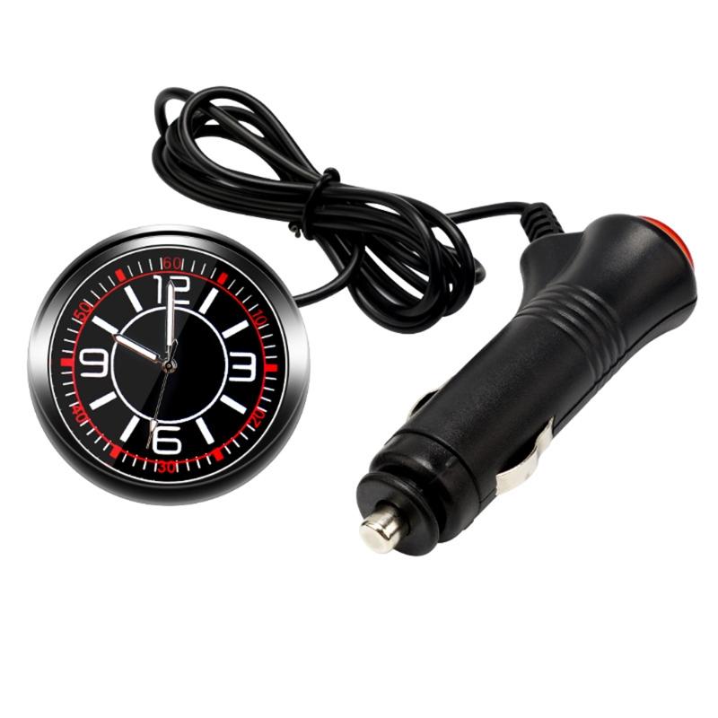 Car Dashboard Clock Universal Quartz Luminous Clock Glass Mirror Car Stick-on Clock Watch Automotive Accessories