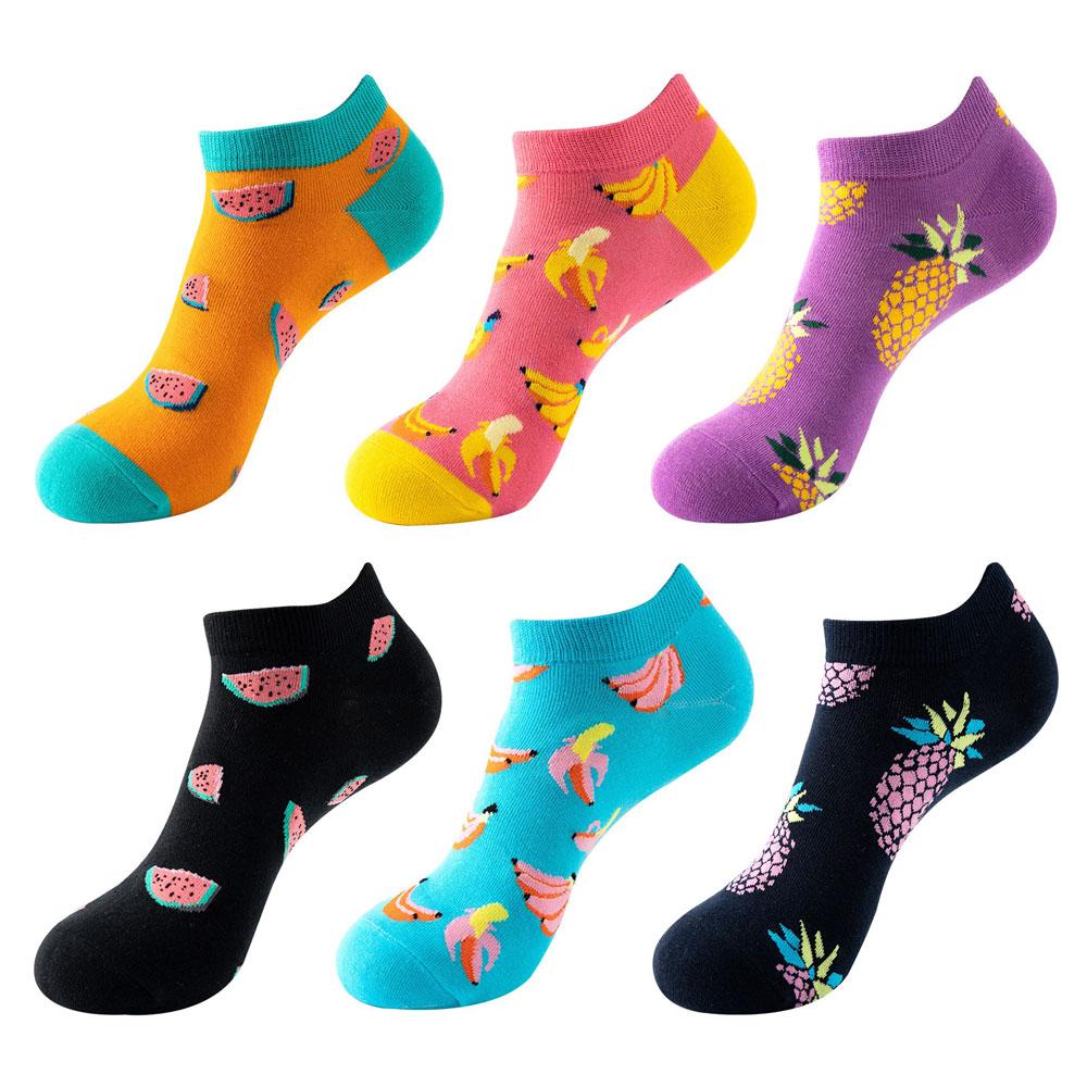 6 Pairs Fashion Colorful Harajuku Cute Unisex Casual Socks Funny Women Short Socks